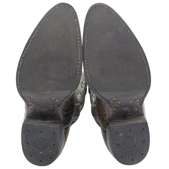 Rare 11.5D Vintage Montana Exotic 1970s Alligator Grey Brown Cowboy Boot Western - Picture 5 of 16